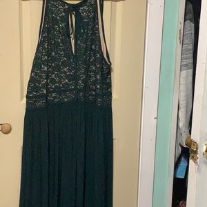 Hunter/nude nightway dress